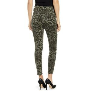 Good American Crop and Safe Animal leopard  Print Skinny Jeans